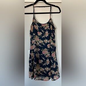 Rue21 Navy Floral Backless Summer Spring Mini Dress Nightgown Size XS